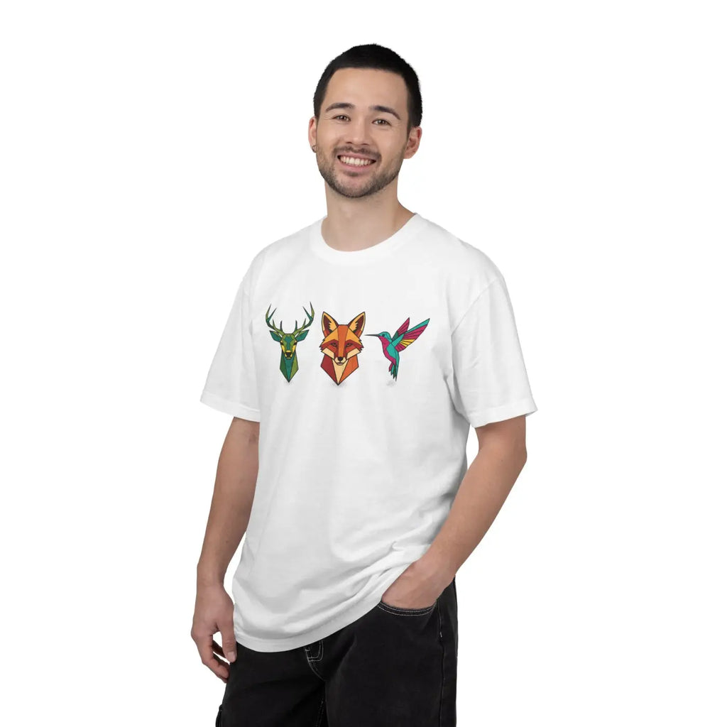 Geometric Forest Animals Tee - Bold Modern Design - DipaliZ