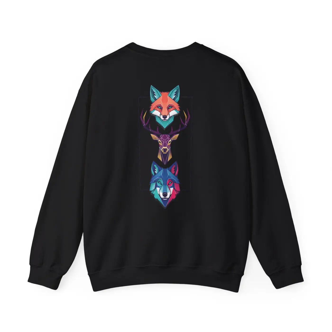 Geometric Forest Trio Sweatshirt - Woodland Wildlife Design - DipaliZ