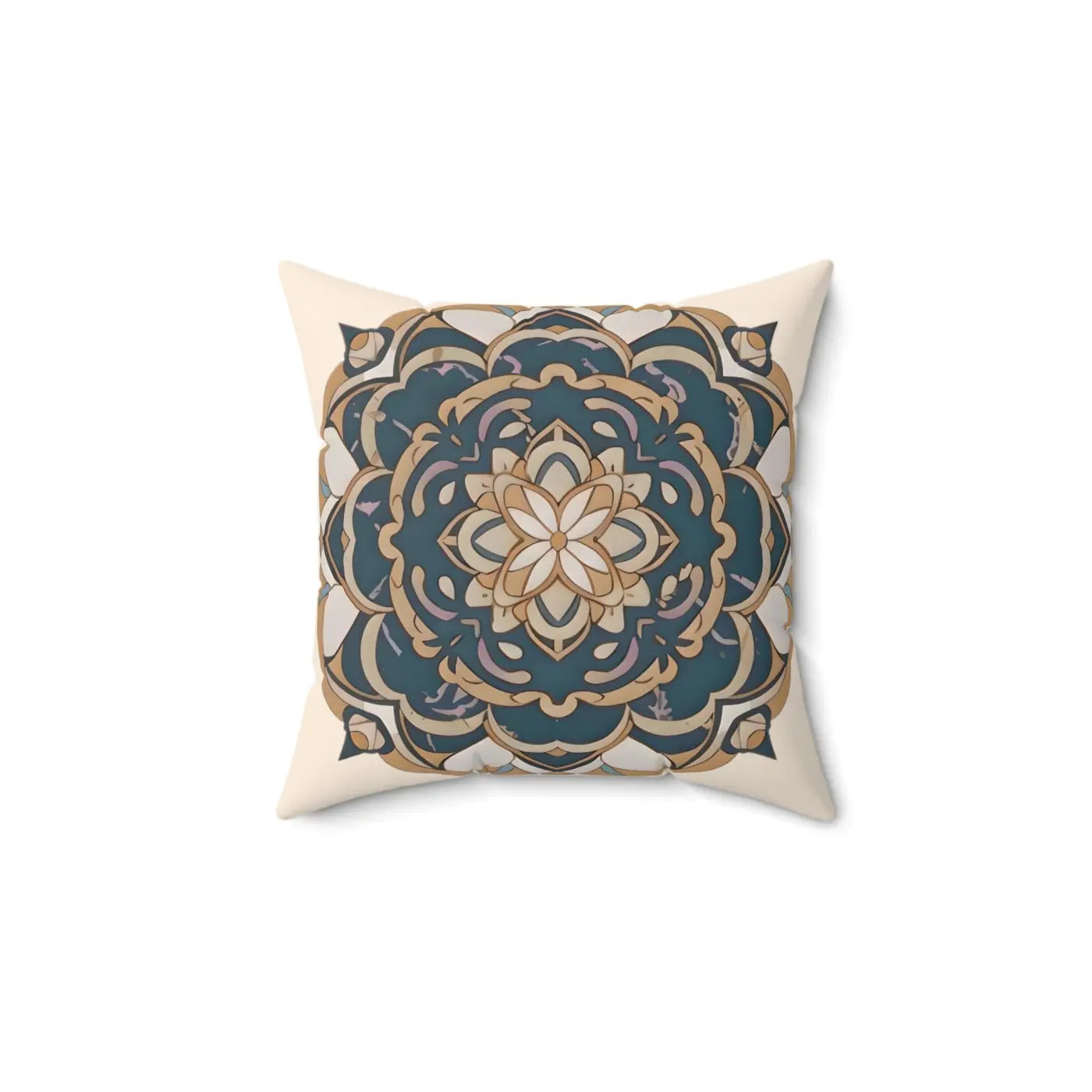 Geometric Mandal Pattern Pillow - Spun Polyester Square - DipaliZ