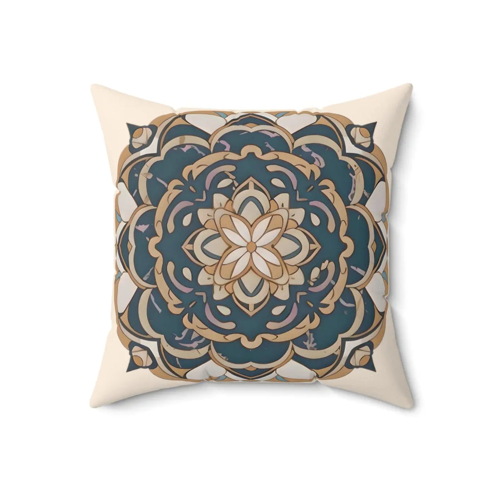 Geometric Mandal Pattern Pillow - Spun Polyester Square - DipaliZ