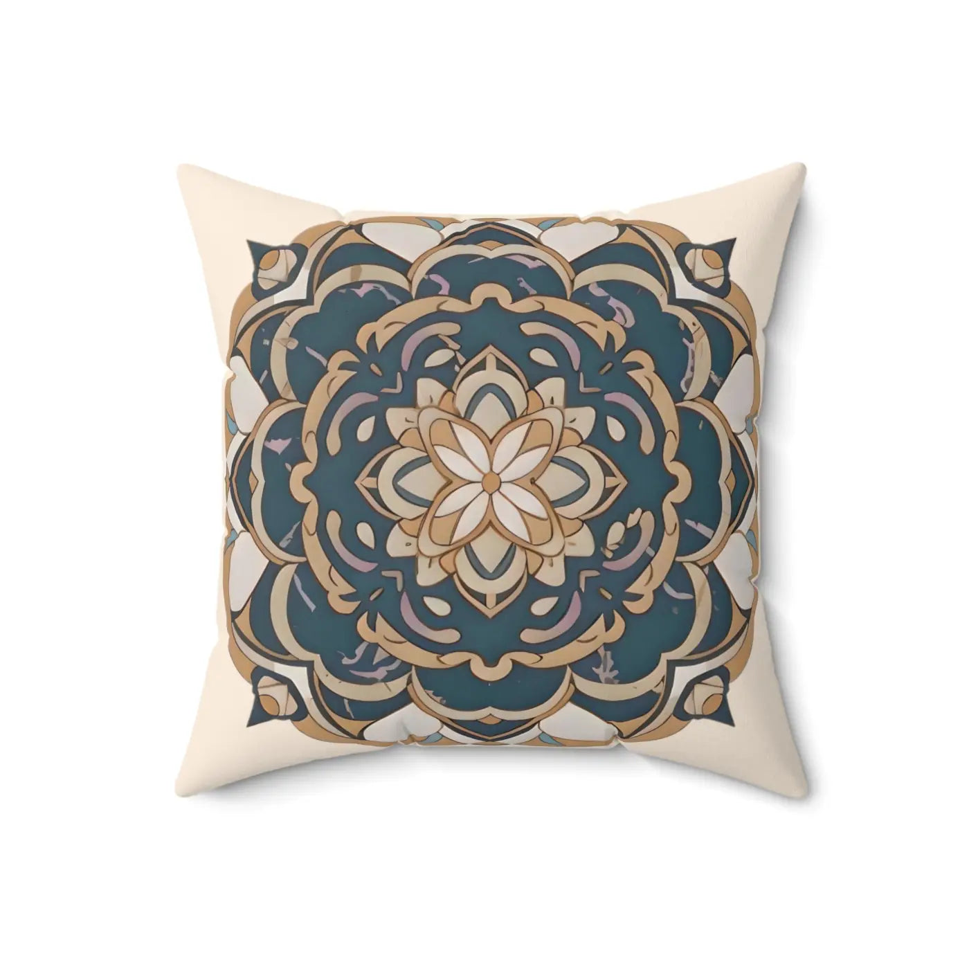Geometric Mandal Pattern Pillow - Spun Polyester Square - DipaliZ
