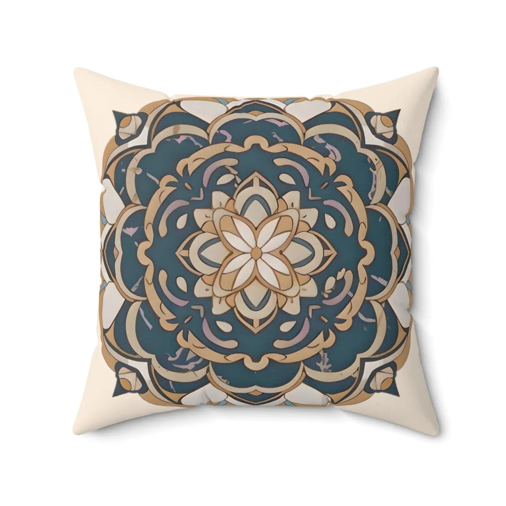 Geometric Mandal Pattern Pillow - Spun Polyester Square - DipaliZ