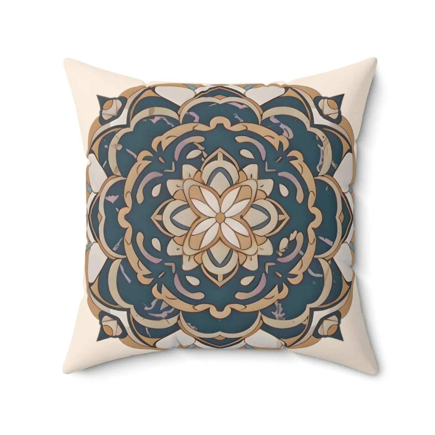 Geometric Mandal Pattern Pillow - Spun Polyester Square - DipaliZ