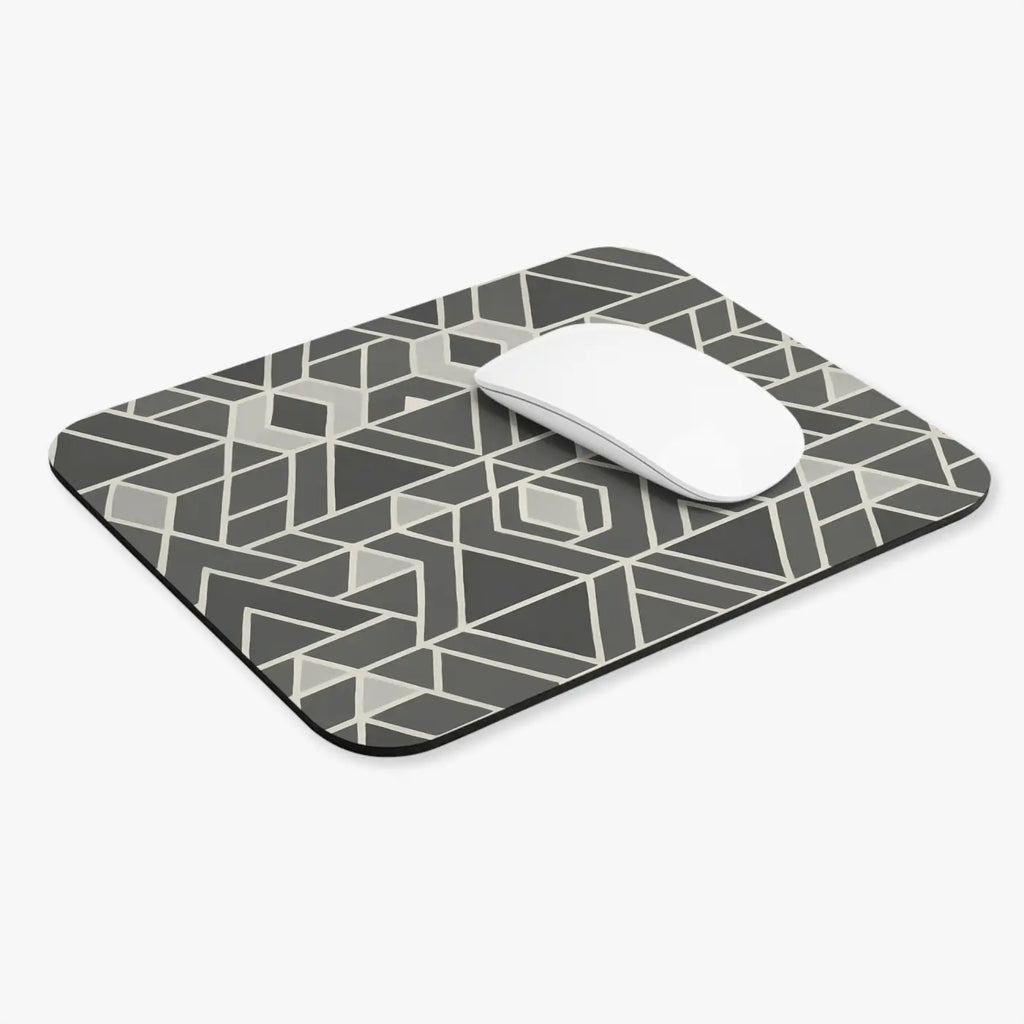 Geometric Mouse Pad - Modern Desk Accessory with Rubber Base - DipaliZ