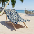 Navy Coastal Beach Towel - Bold Geometric Triangle - DipaliZ