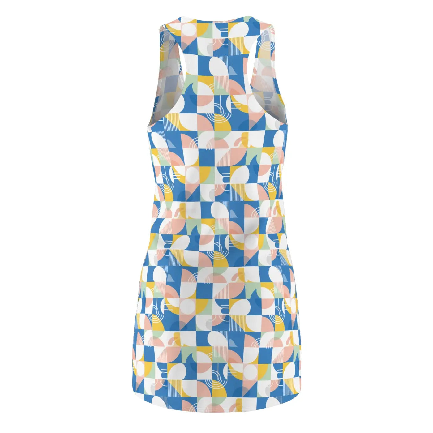 Geometric Pastel Racerback Dress - Retro Tile Charm - DipaliZ