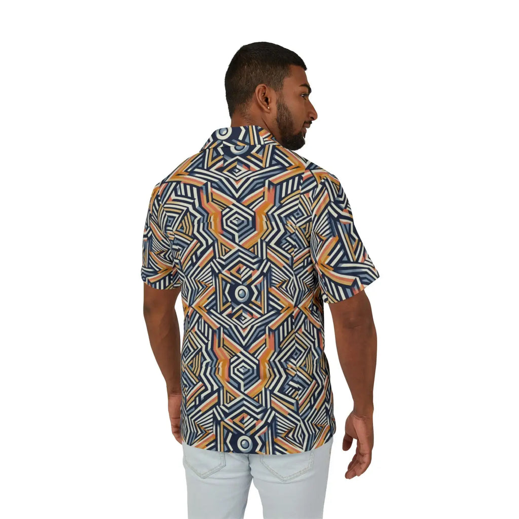 Bold Geometric Hawaiian Camp Shirt - Summer Style - DipaliZ