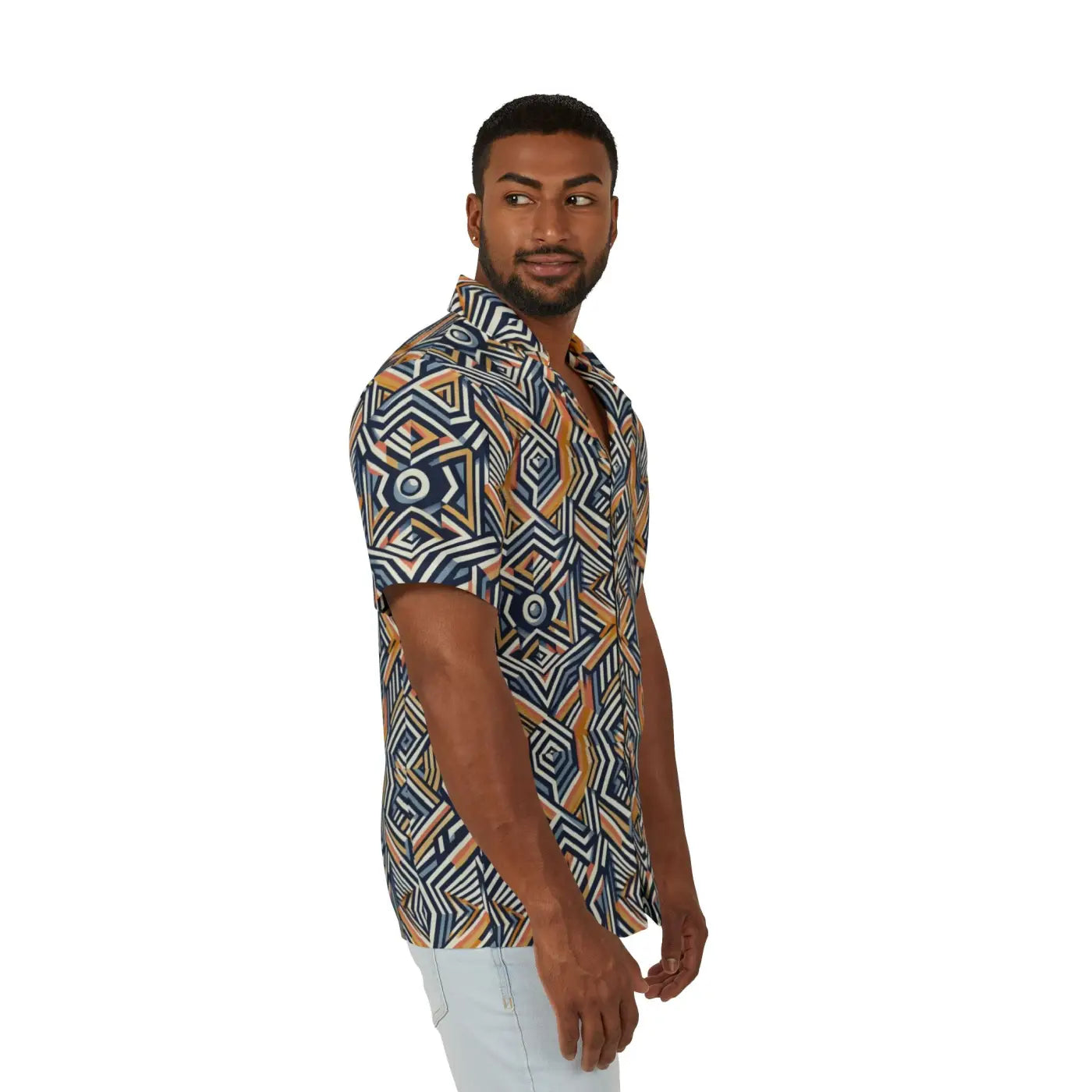 Bold Geometric Hawaiian Camp Shirt - Summer Style - DipaliZ