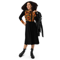 Geometric Pattern Midi Dress - Flattering Silhouette - DipaliZ