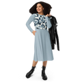 Geometric Pattern Midi Dress - Print Long Sleeve - DipaliZ