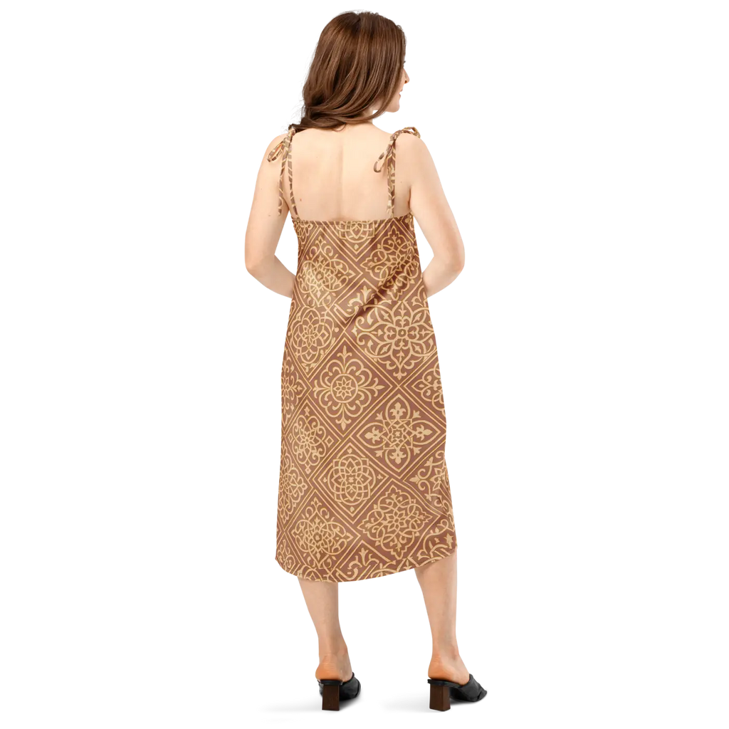 Geometric Pattern Midi Dress - Built-In Bra Support - DipaliZ