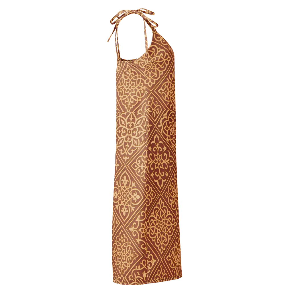 Geometric Pattern Midi Dress - Built-In Bra Support - DipaliZ