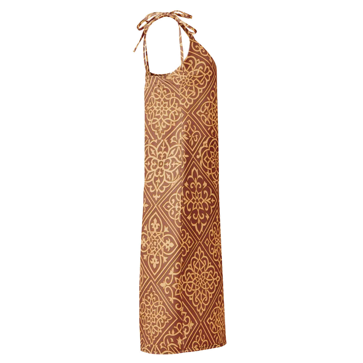 Geometric Pattern Midi Dress - Built-In Bra Support - DipaliZ