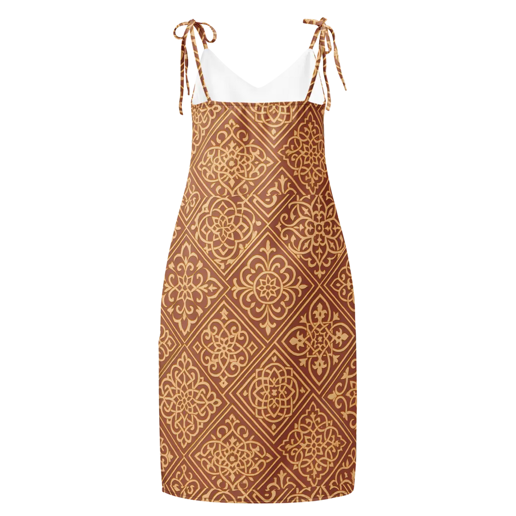 Geometric Pattern Midi Dress - Built-In Bra Support - DipaliZ