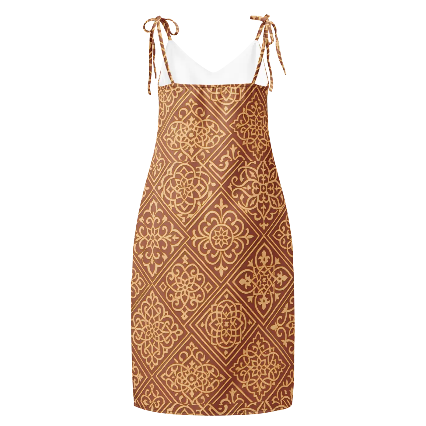 Geometric Pattern Midi Dress - Built-In Bra Support - DipaliZ