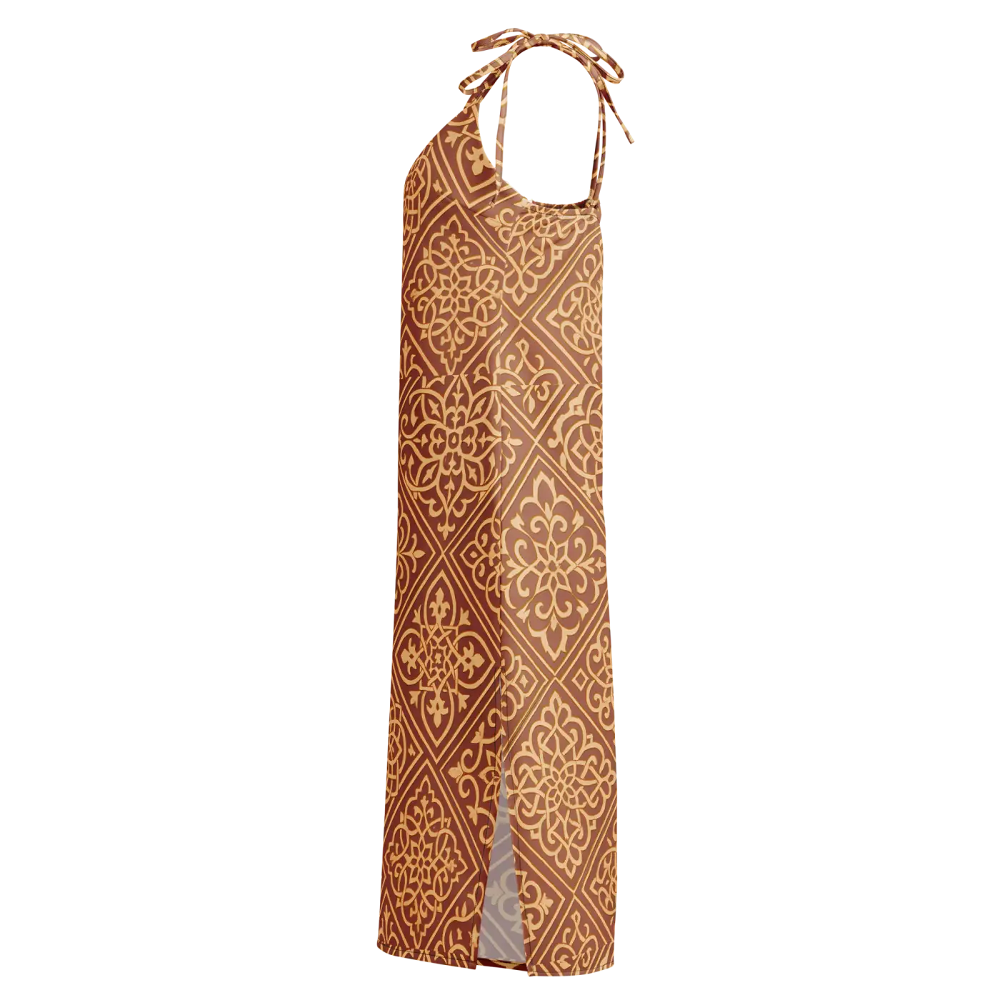 Geometric Pattern Midi Dress - Built-In Bra Support - DipaliZ