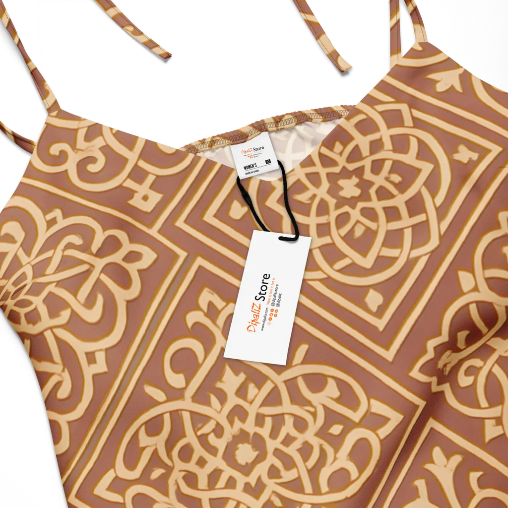 Geometric Pattern Midi Dress - Built-In Bra Support - DipaliZ