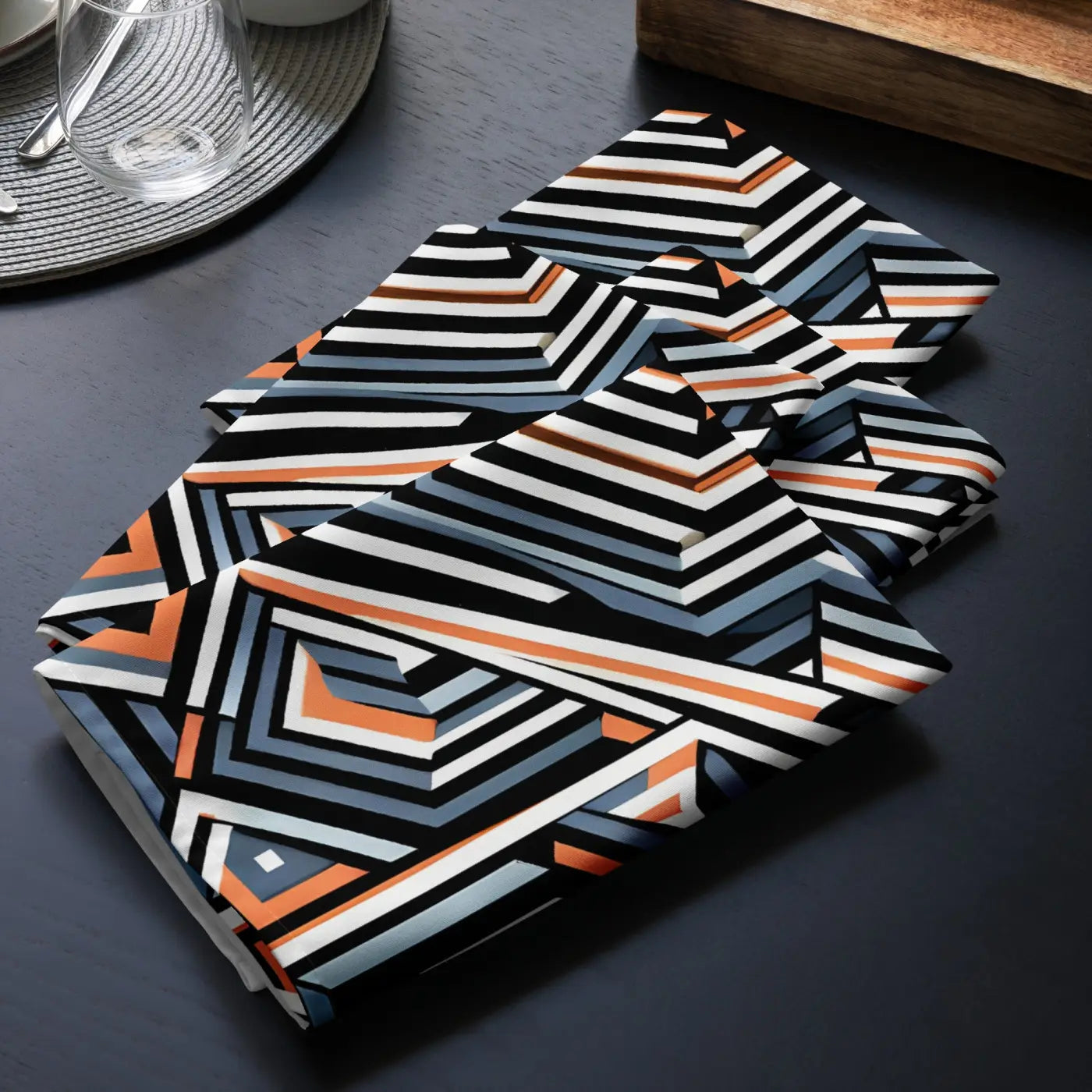 Geometric Cloth Napkin Set - Modern Dining Essential - DipaliZ