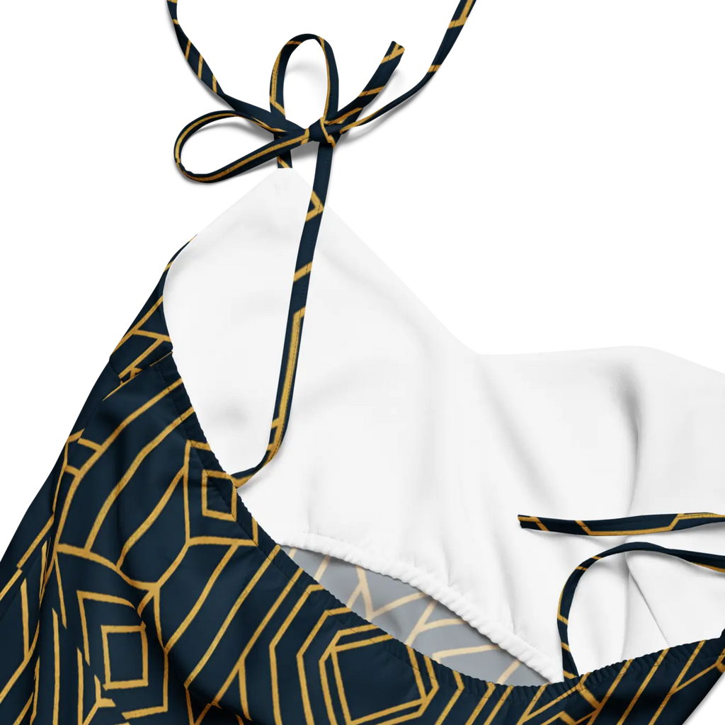 Geometric Pattern Midi Dress - Dark Background Style - DipaliZ