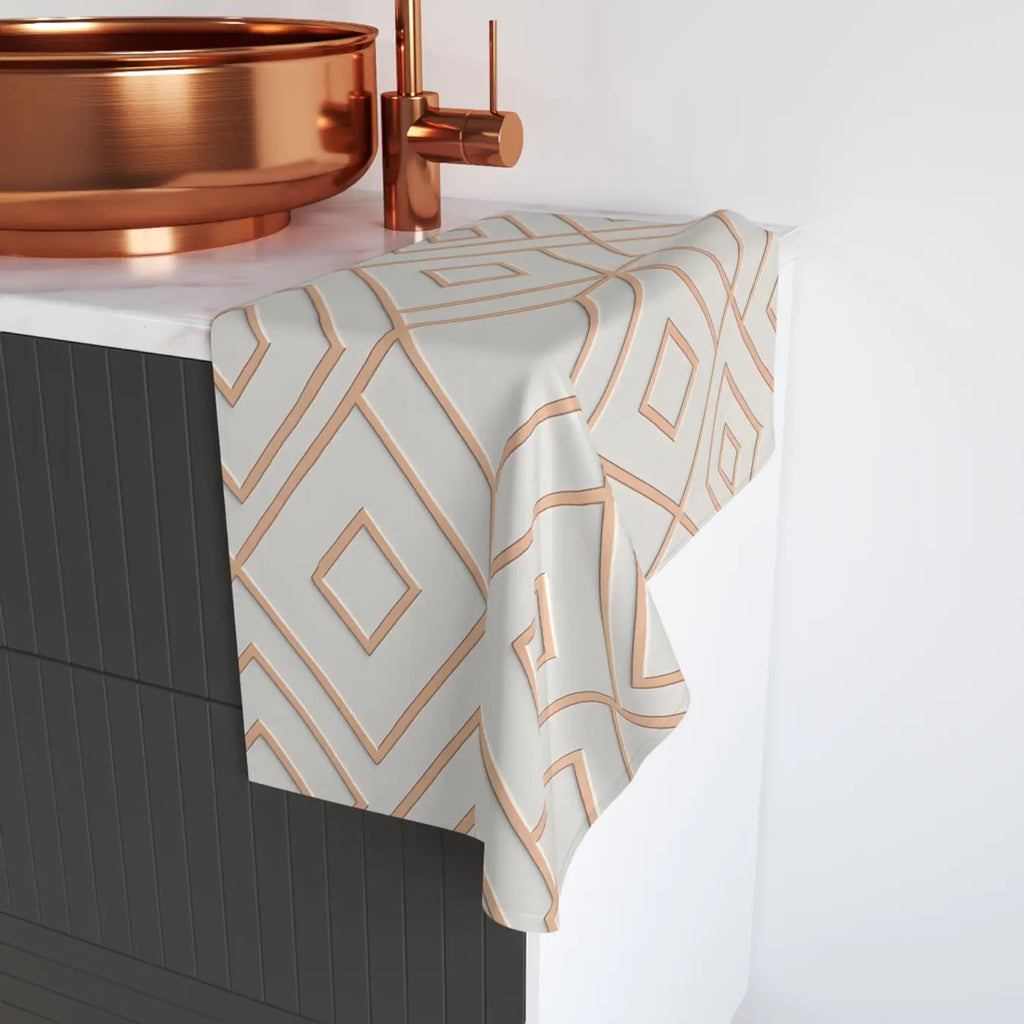 Premium Geometric Pattern Hand Towel - Bathroom Decor - DipaliZ