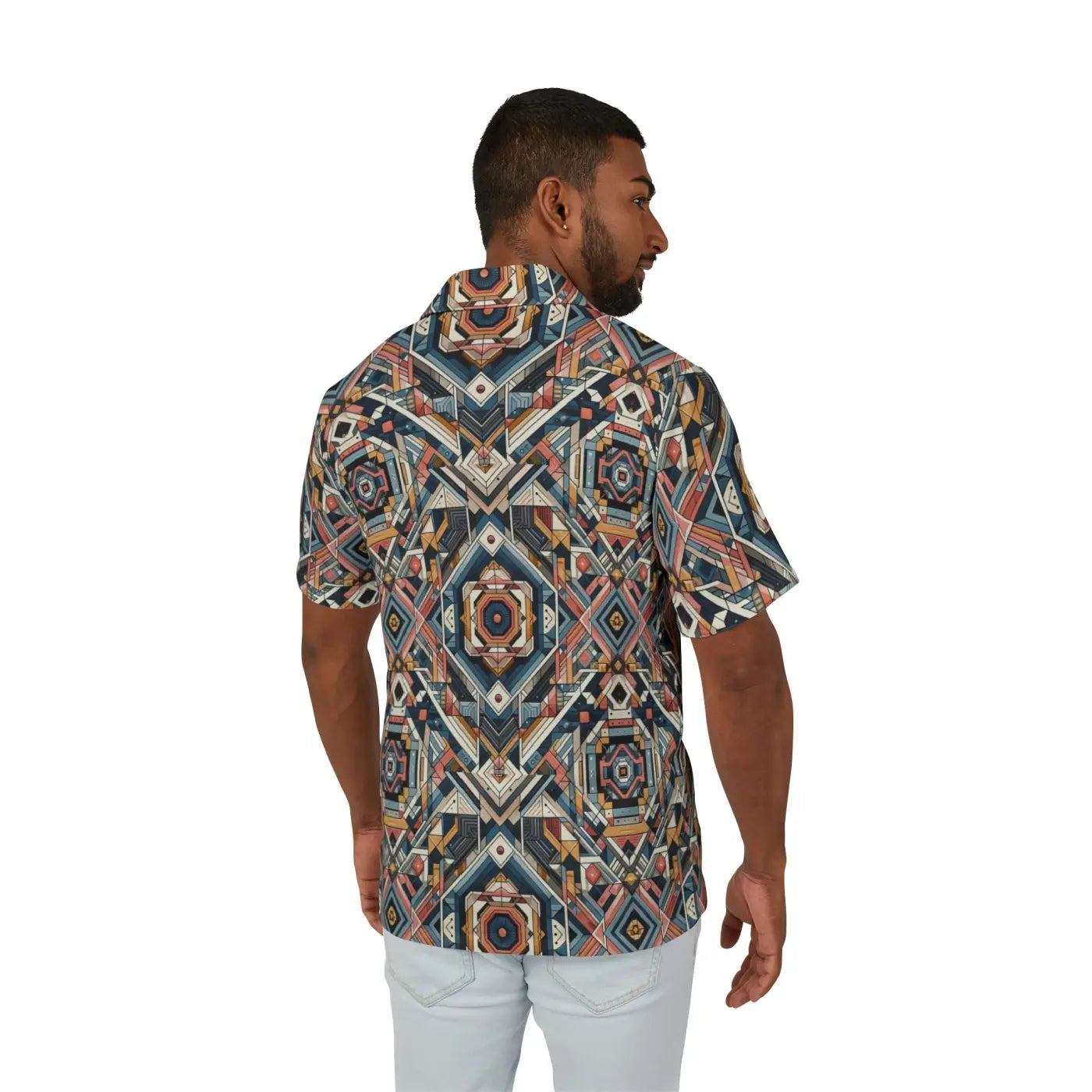Vibrant Geometric Hawaiian Camp Shirt - Summer Style - DipaliZ