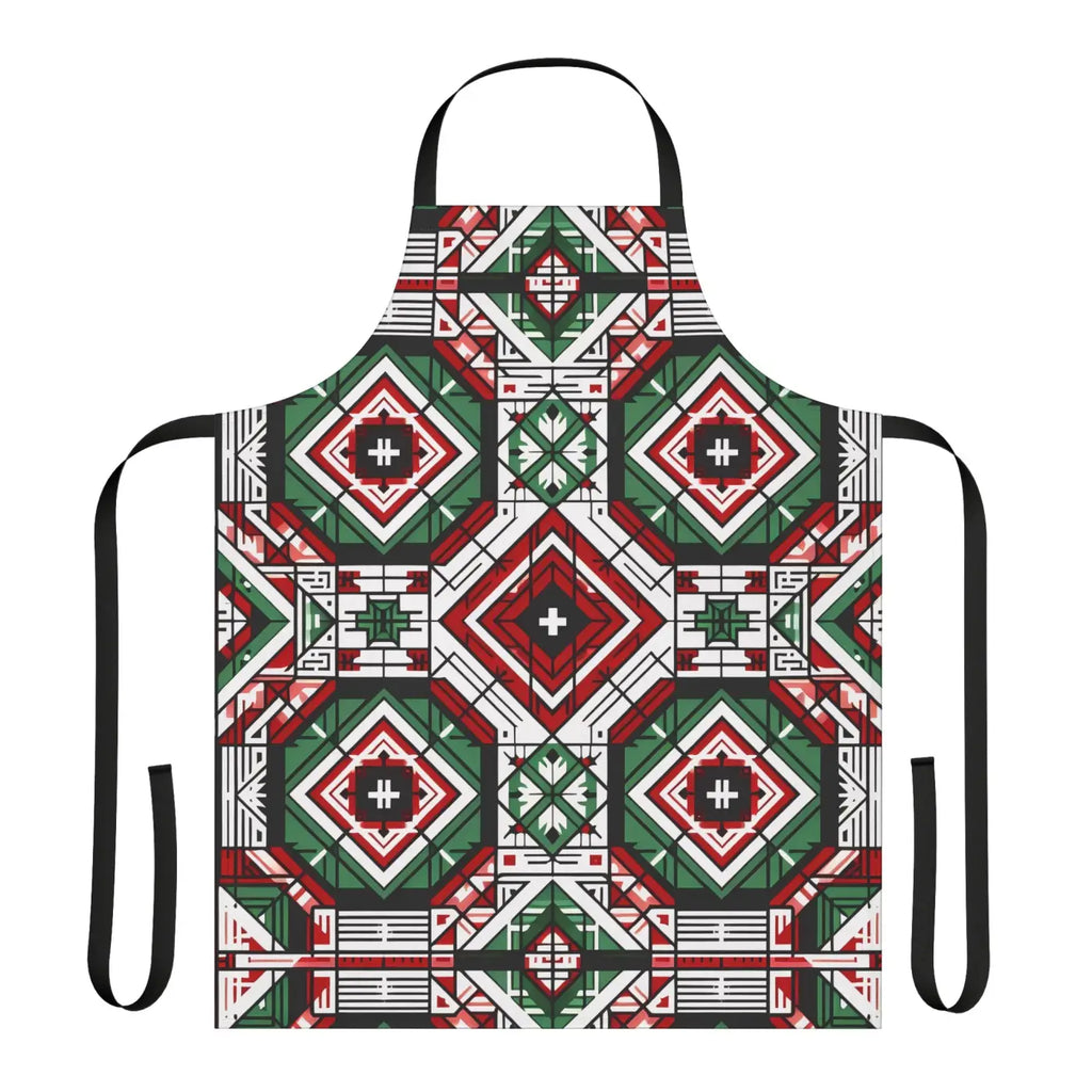 Geometric Pattern Apron - Tie-Back Closure Design - DipaliZ