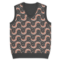 Geometric Scaled Pangolin Knit V-Neck Vest - Trendy Outerwear - DipaliZ