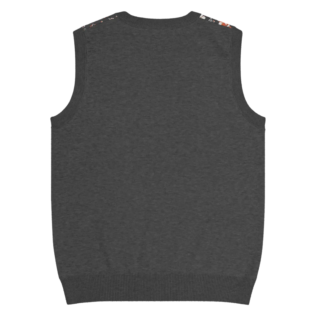 Geometric Scaled Pangolin Knit V-Neck Vest - Trendy Outerwear - DipaliZ