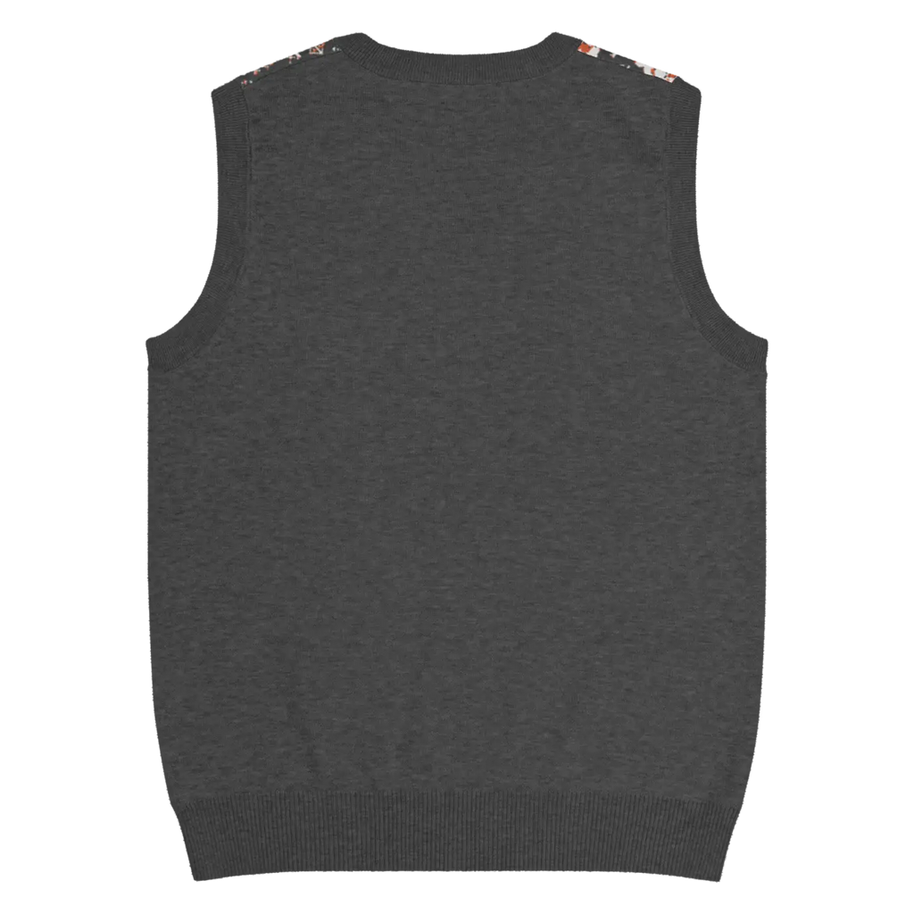 Geometric Scaled Pangolin Knit V-Neck Vest - Trendy Outerwear - DipaliZ