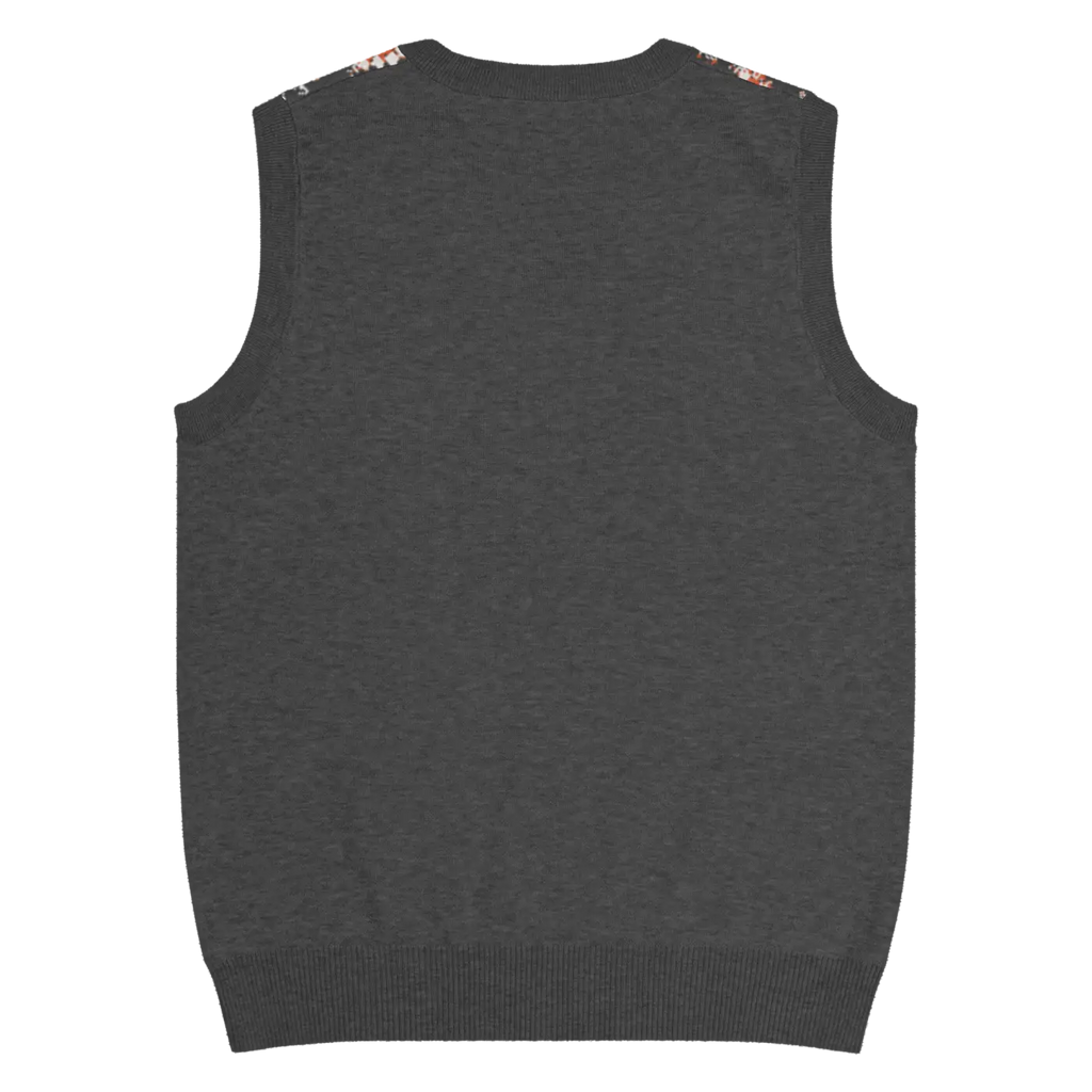 Geometric Scaled Pangolin Knit V-Neck Vest - Trendy Outerwear - DipaliZ