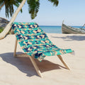 Geometric Teal Aztec Beach Towel - Vibrant Pattern - DipaliZ