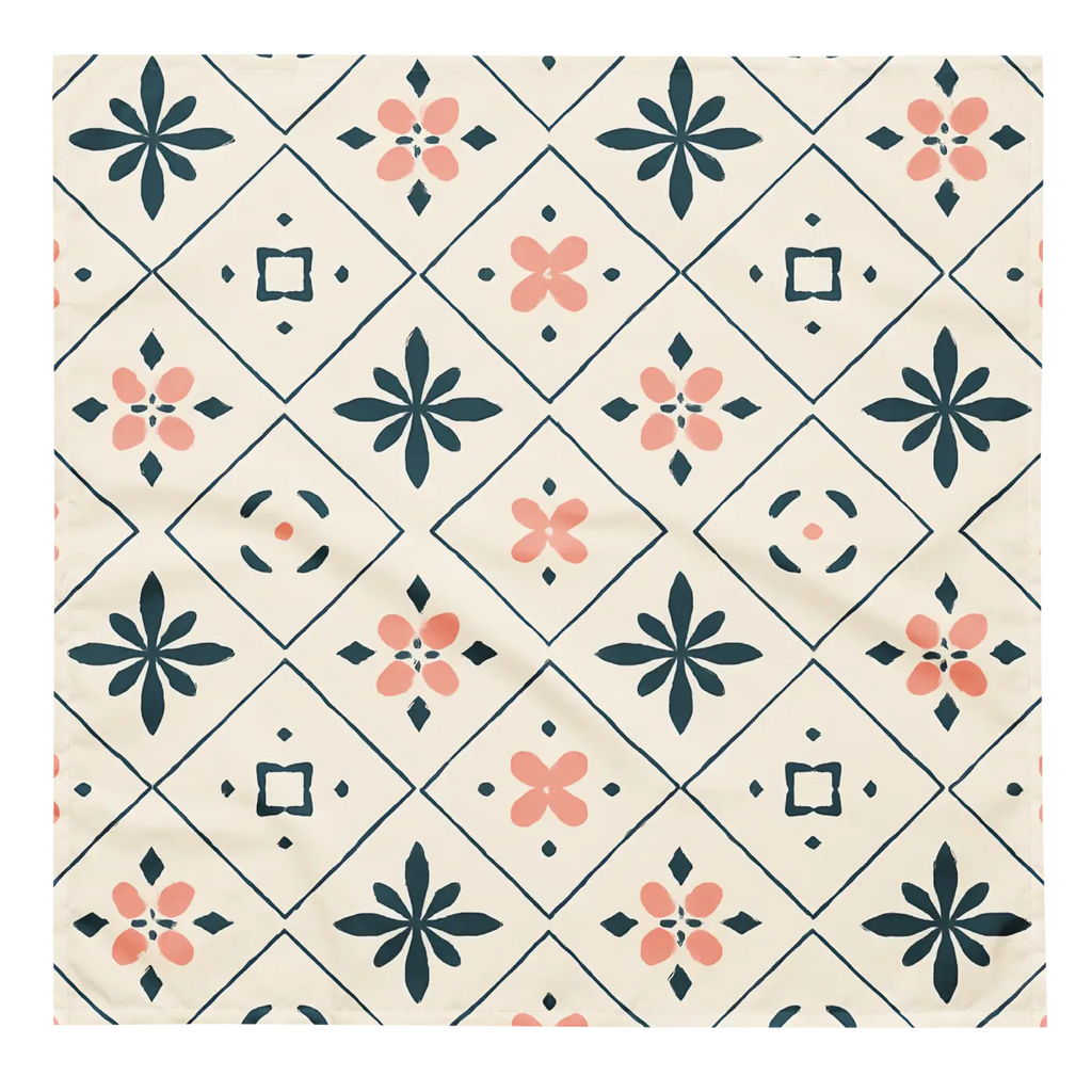 Vibrant Geometrical Floral All-Over Print Bandana - DipaliZ