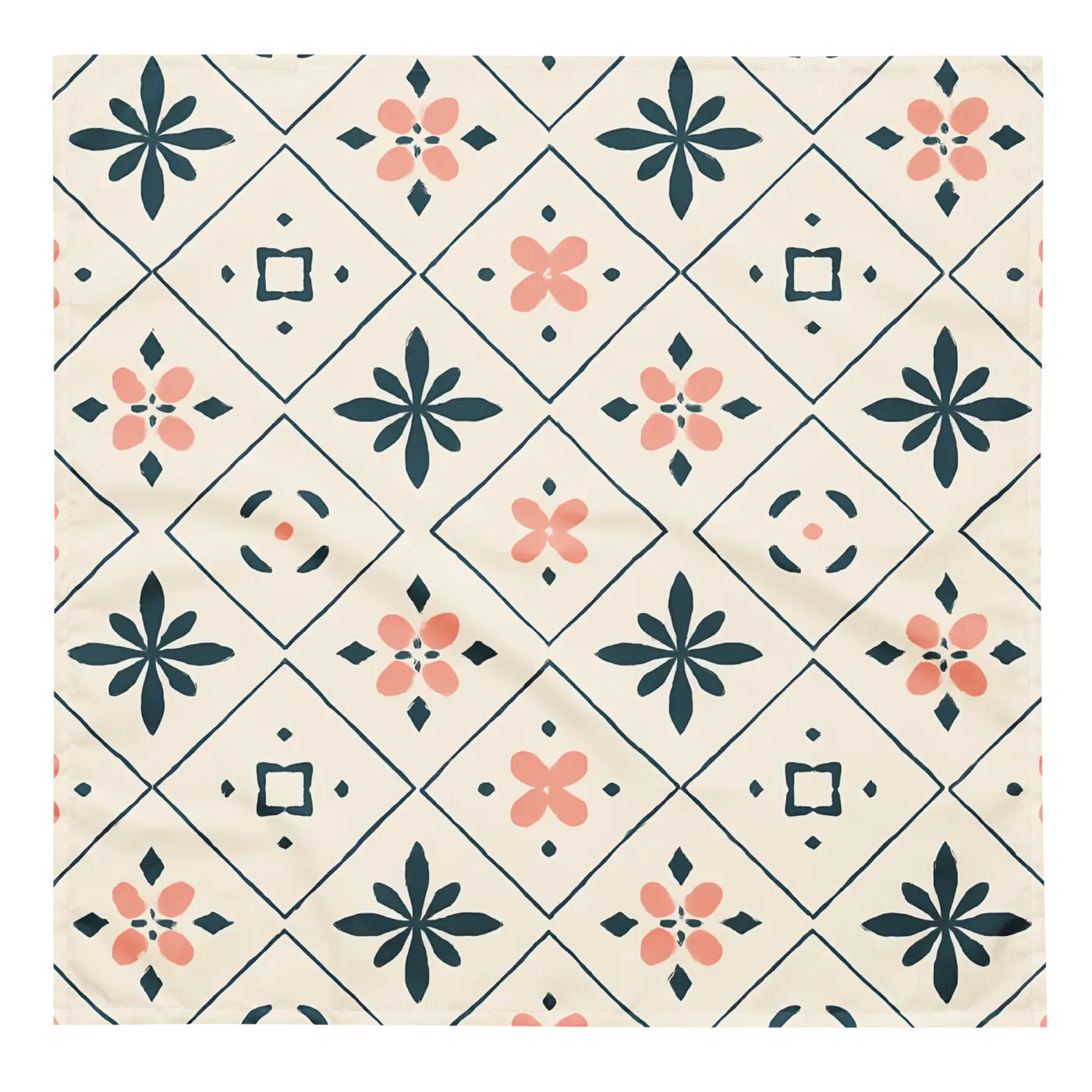 Vibrant Geometrical Floral All-Over Print Bandana - DipaliZ