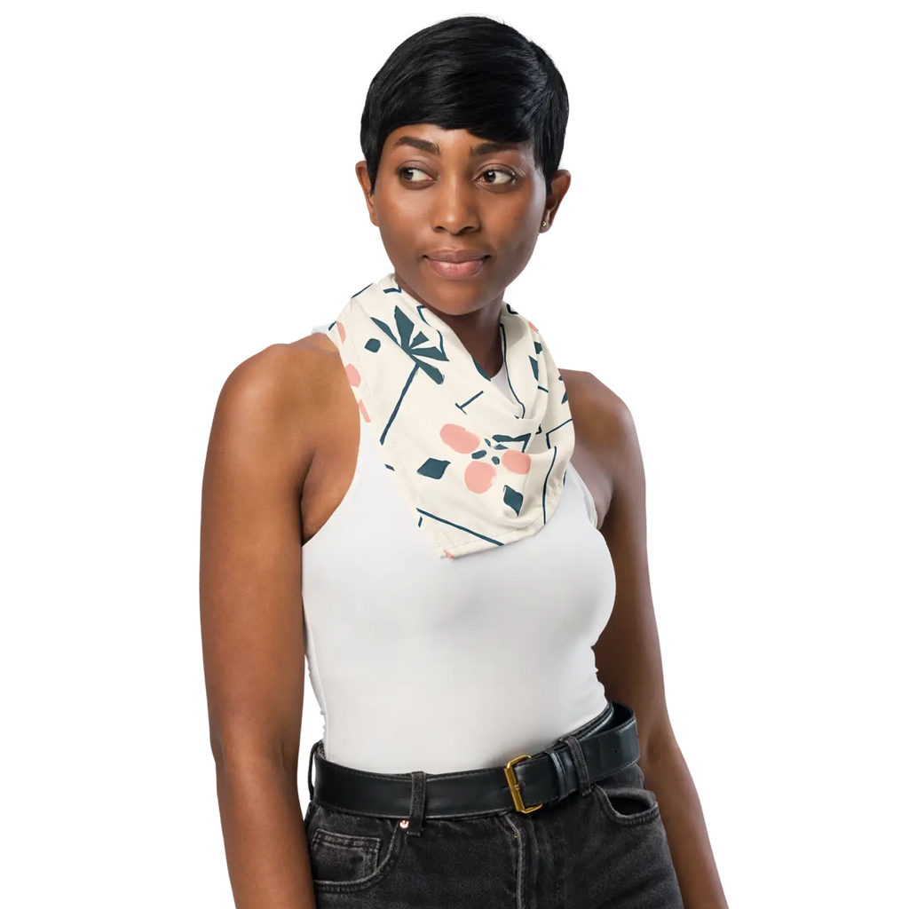 Vibrant Geometrical Floral All-Over Print Bandana - DipaliZ