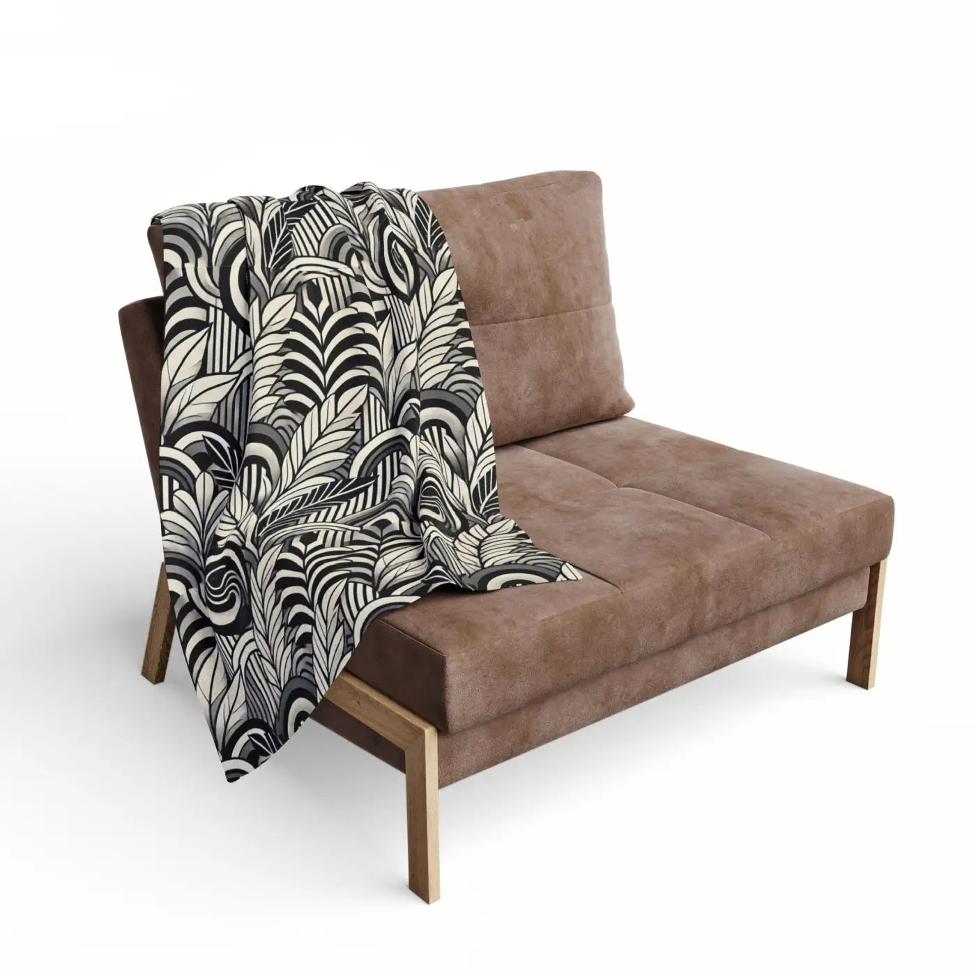Vibrant Arctic Fleece Blanket - Geometrical Leaves Pattern - DipaliZ