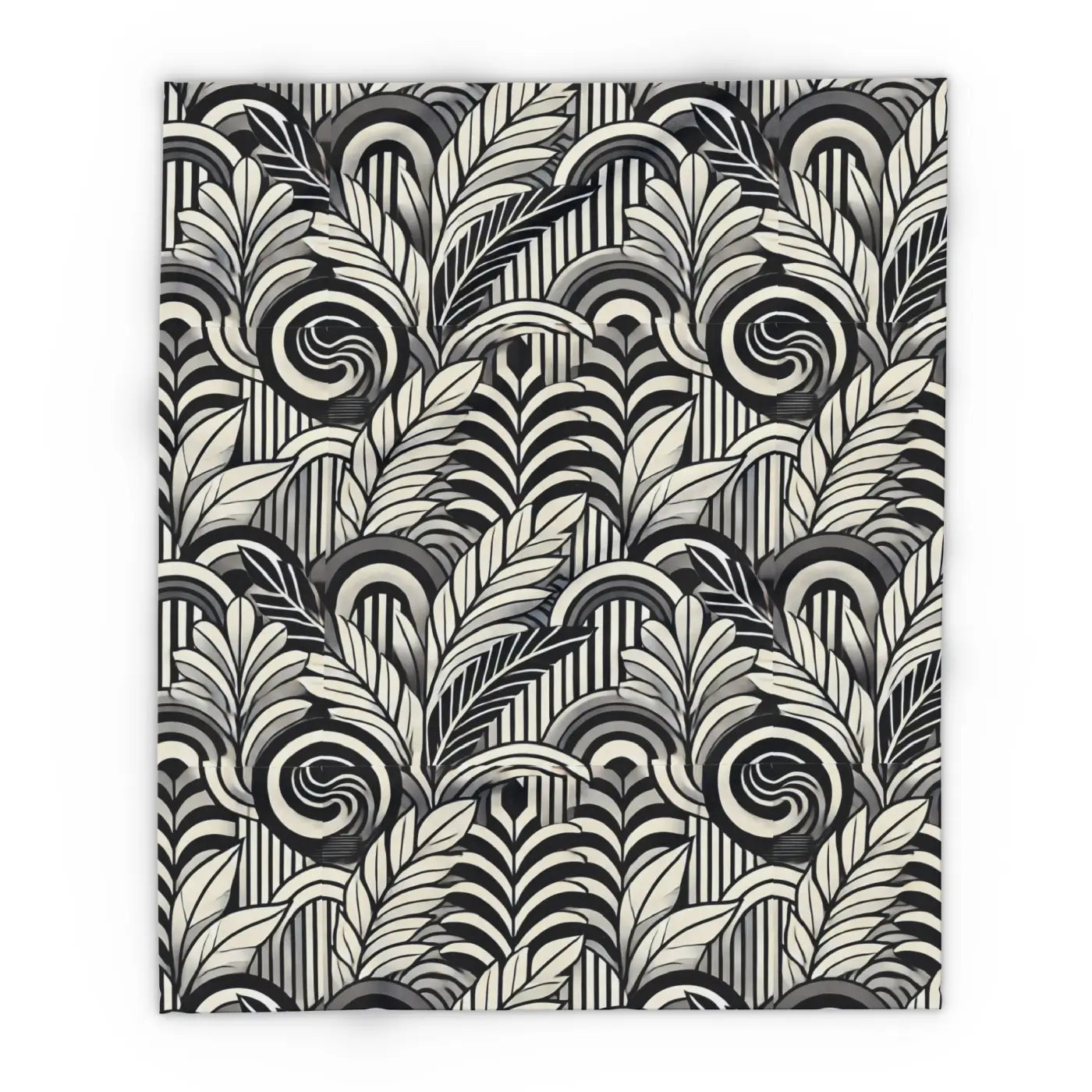 Vibrant Arctic Fleece Blanket - Geometrical Leaves Pattern - DipaliZ