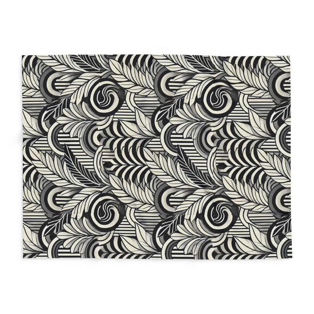 Vibrant Arctic Fleece Blanket - Geometrical Leaves Pattern - DipaliZ