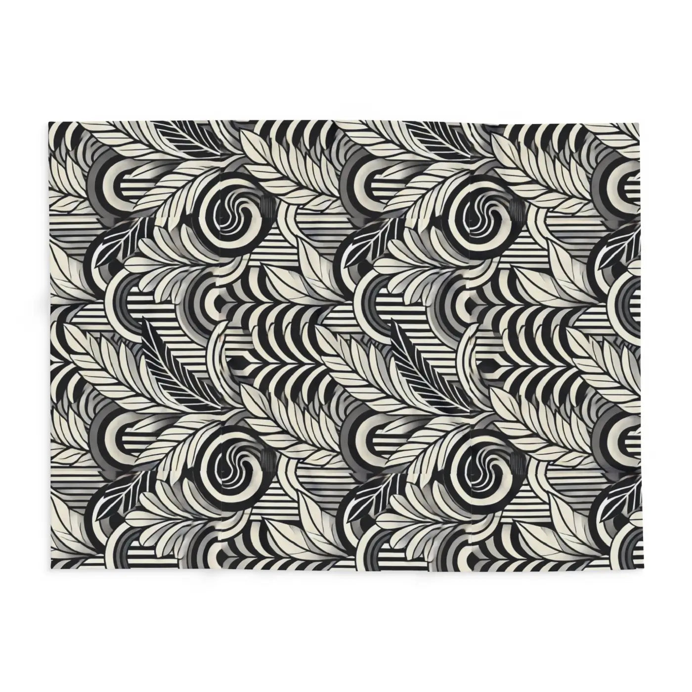 Vibrant Arctic Fleece Blanket - Geometrical Leaves Pattern - DipaliZ