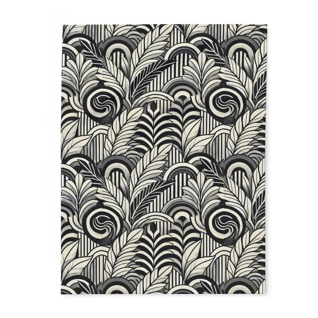 Vibrant Arctic Fleece Blanket - Geometrical Leaves Pattern - DipaliZ