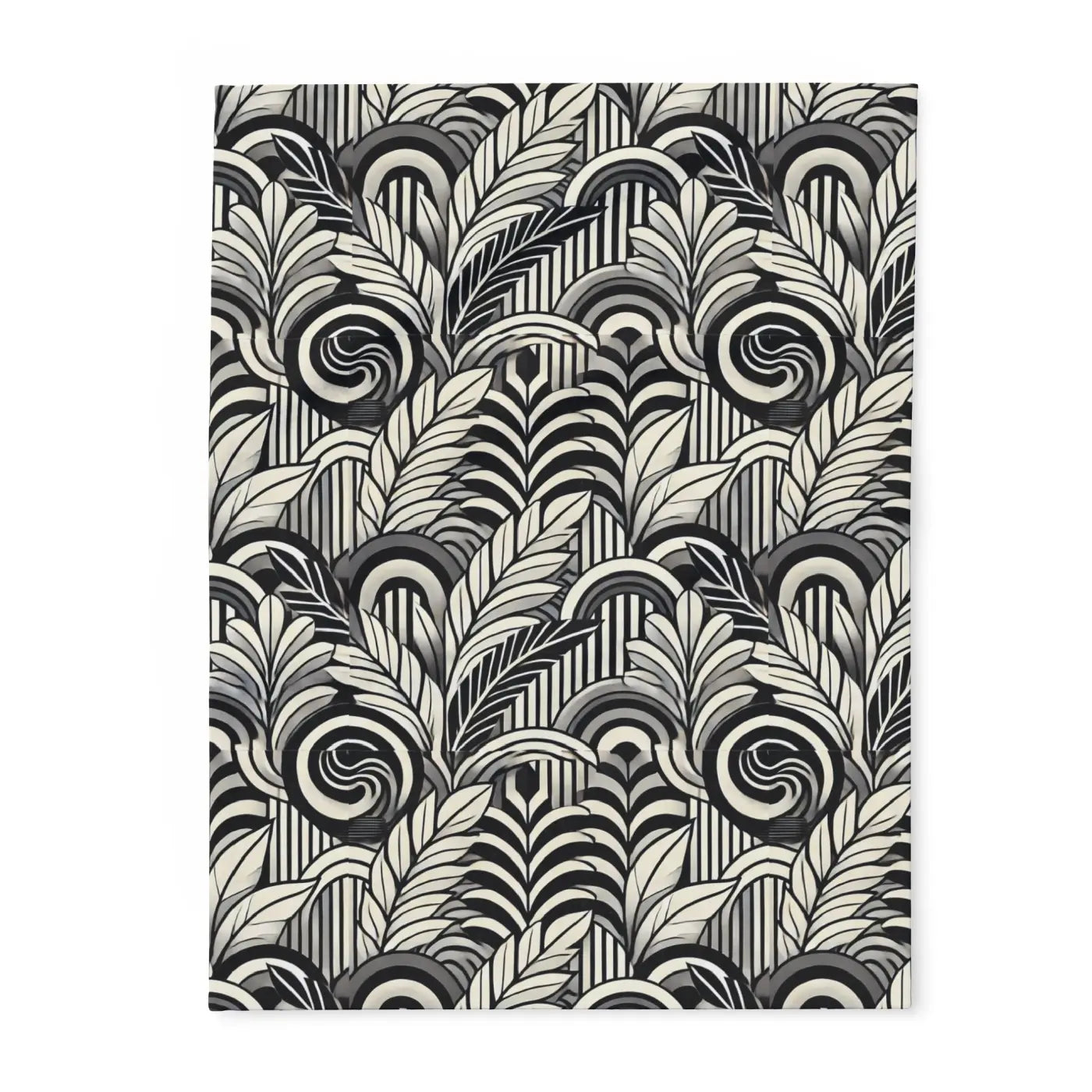 Vibrant Arctic Fleece Blanket - Geometrical Leaves Pattern - DipaliZ