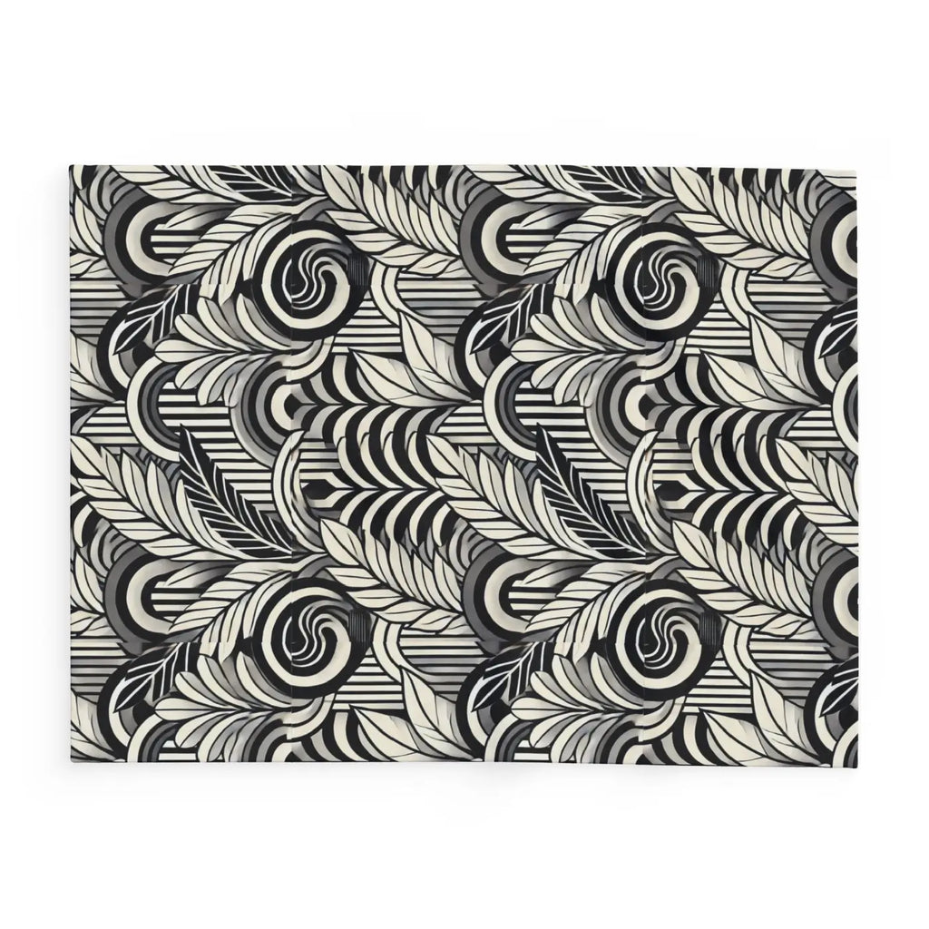Vibrant Arctic Fleece Blanket - Geometrical Leaves Pattern - DipaliZ
