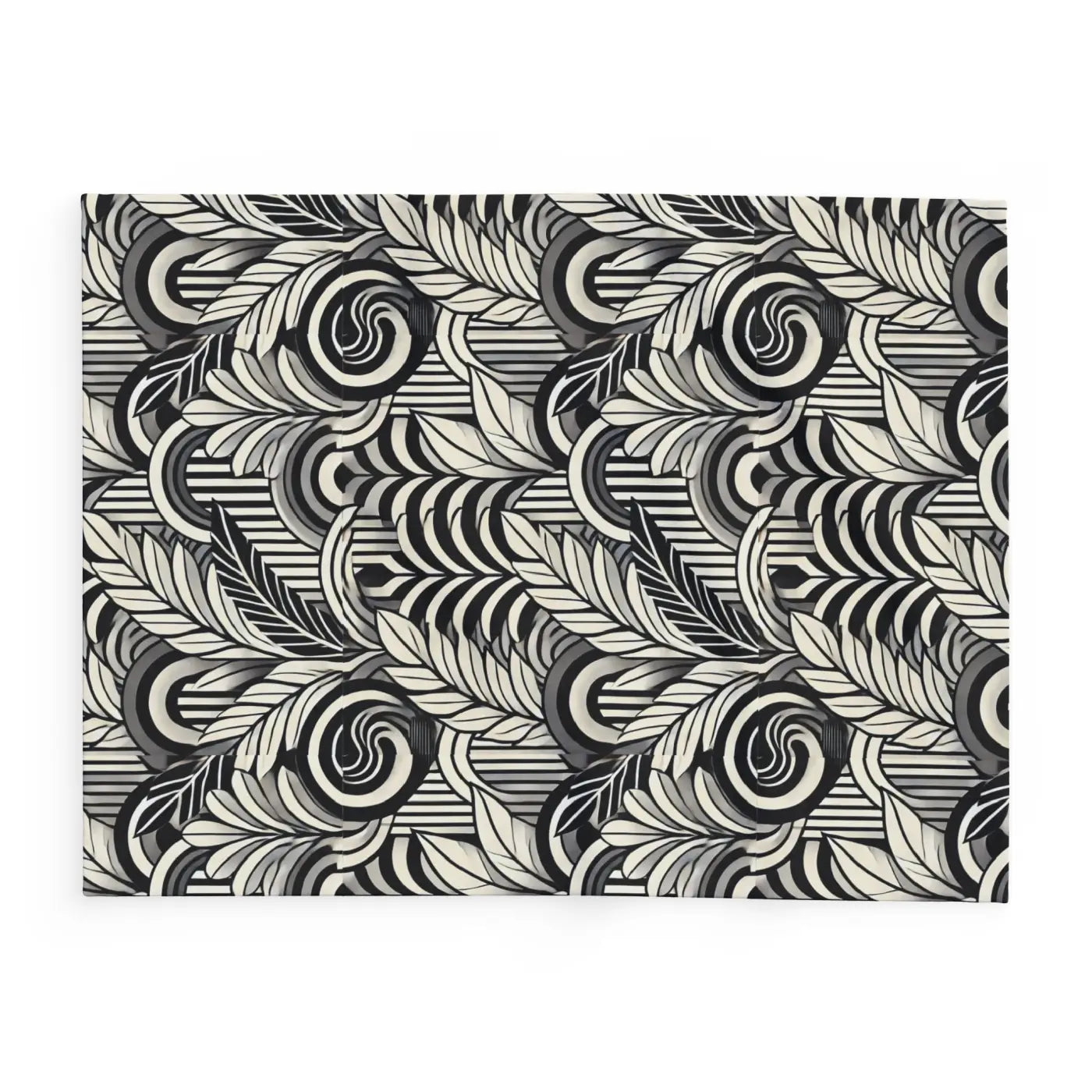 Vibrant Arctic Fleece Blanket - Geometrical Leaves Pattern - DipaliZ