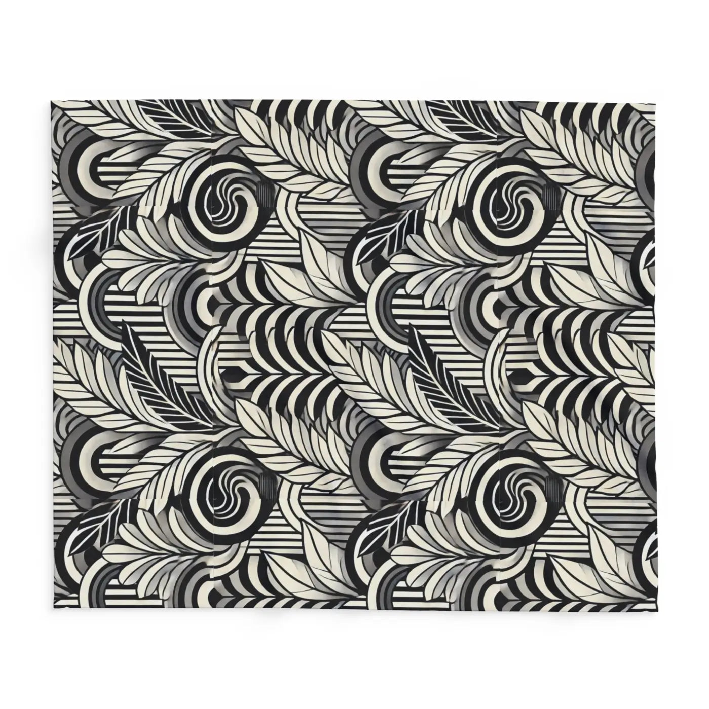 Vibrant Arctic Fleece Blanket - Geometrical Leaves Pattern - DipaliZ