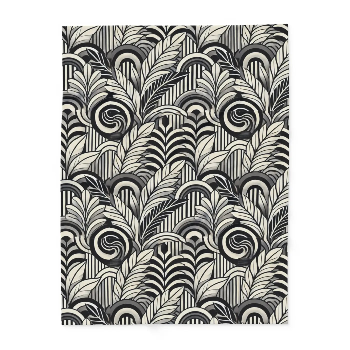 Vibrant Arctic Fleece Blanket - Geometrical Leaves Pattern - DipaliZ
