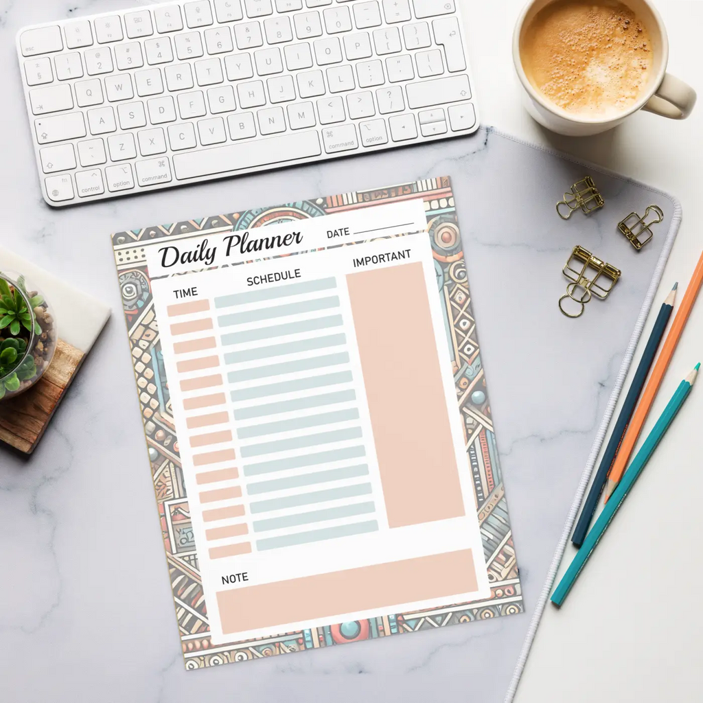 Geometrical Pattern Notepad - Stylish Planning Essential - DipaliZ