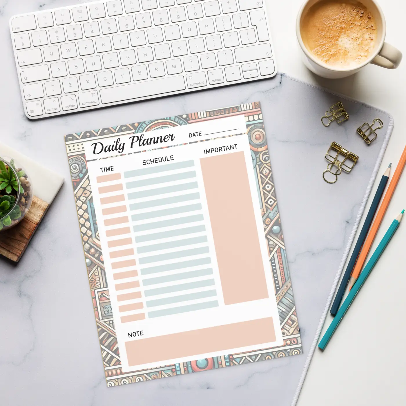 Geometrical Pattern Notepad - Stylish Planning Essential - DipaliZ