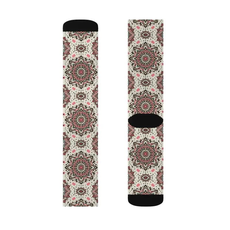 Geometrical Pattern Socks - Stylish Beige Design - DipaliZ
