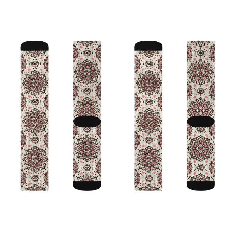 Geometrical Pattern Socks - Stylish Beige Design - DipaliZ