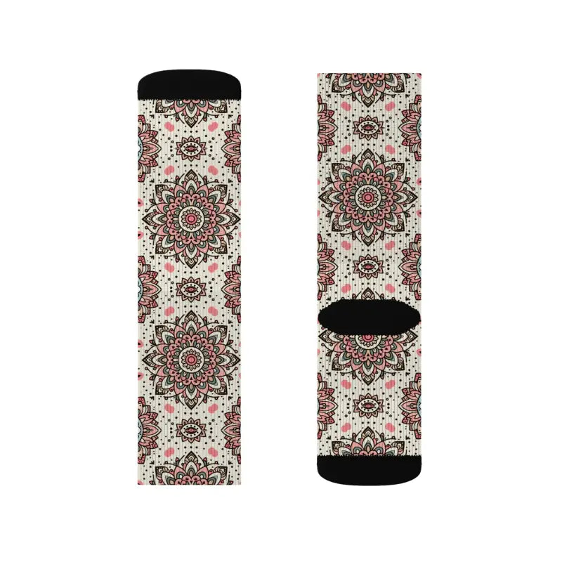 Geometrical Pattern Socks - Stylish Beige Design - DipaliZ