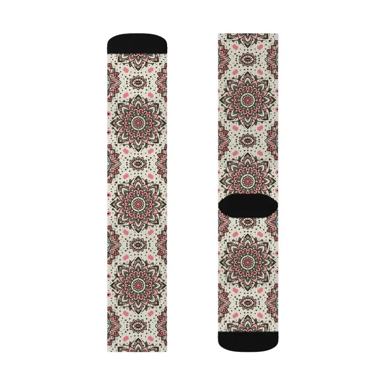 Geometrical Pattern Socks - Stylish Beige Design - DipaliZ